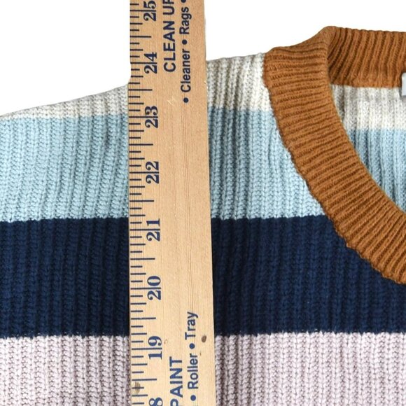 Madewell Sweater Womens XL Striped Sherbert Cotton Blend Preppy Cozy Beachy - Picture 4 of 7